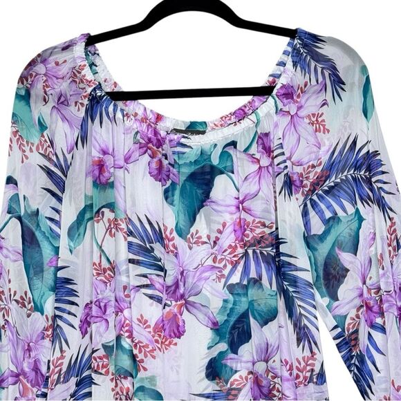 Tommy Bahama Tropical Print Sheer Swim Coverup - Size Small - Picture 4 of 6